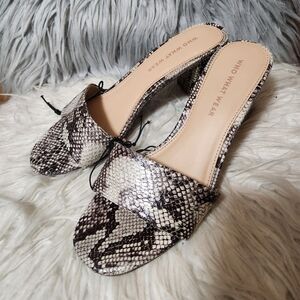 Who What Wear / Snake Print Slip On Heels